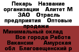 Пекарь › Название организации ­ Алитет-М, ЗАО › Отрасль предприятия ­ Оптовые продажи › Минимальный оклад ­ 35 000 - Все города Работа » Вакансии   . Амурская обл.,Благовещенский р-н